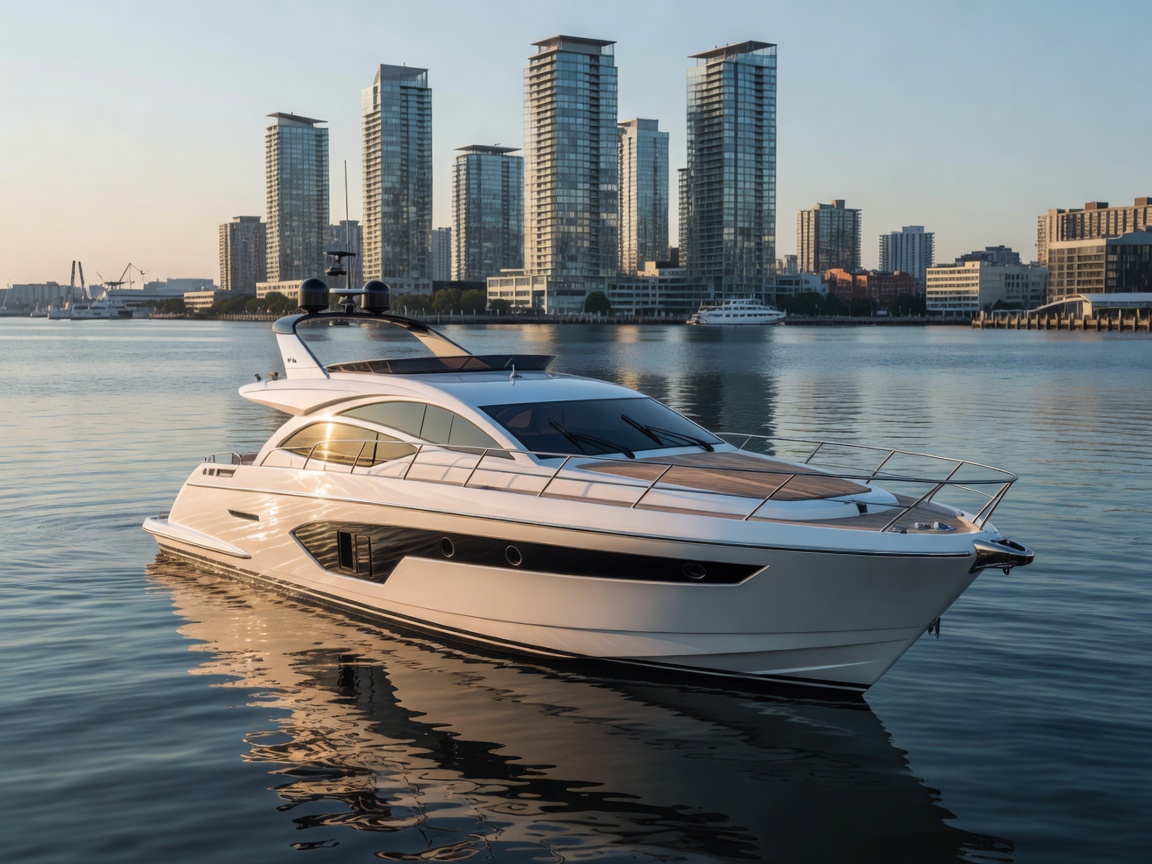 Feedhouse Matrix 32 Daycruiser in urban bay